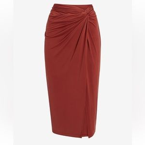 Express Body Contour Twist Front Midi Skirt
With Built-In Shapewear